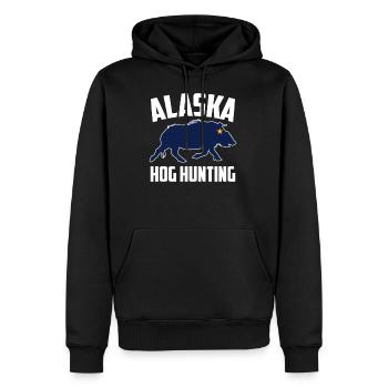 Alaska Hog Hunting Pig Wild Boars Boar Hog Hunter - Men's Premium Hoodie - black - Front - Nico (187cm) & Julia (174cm)