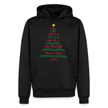Silent Night Word Tree Christmas Holiday Season - Men's Premium Hoodie - black - Front - Nico (187cm) & Julia (174cm)