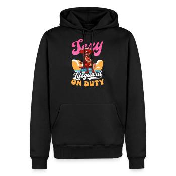 Lifeguard Sexy Lifeguard on Duty - Men's Premium Hoodie - black - Front - Nico (187cm) & Julia (174cm)