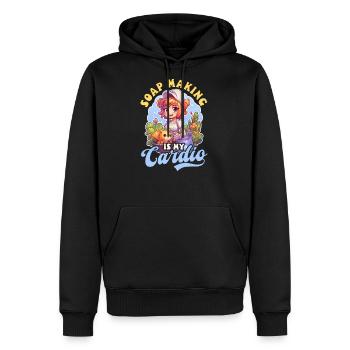 Soap Making Soap Making Cardio - Men's Premium Hoodie - black - Front - Nico (187cm) & Julia (174cm)