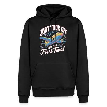 Just Took Off For The First Time My - Men's Premium Hoodie - black - Front - Nico (187cm) & Julia (174cm)
