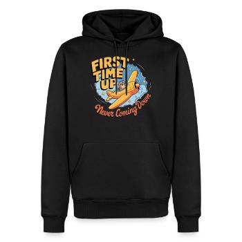 My First Plane Ride First Time Up - Men's Premium Hoodie - black - Front - Nico (187cm) & Julia (174cm)