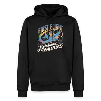 My First Plane Ride First Flight - Men's Premium Hoodie - black - Front - Nico (187cm) & Julia (174cm)