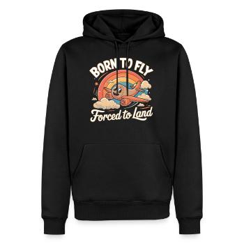 Born To Fly My First Plane Ride - Men's Premium Hoodie - black - Front - Nico (187cm) & Julia (174cm)