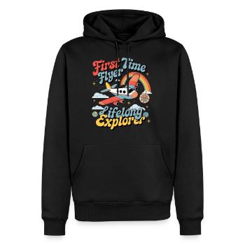 My First Plane Ride First Time Flyer - Men's Premium Hoodie - black - Front - Nico (187cm) & Julia (174cm)