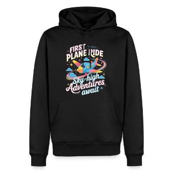 First Plane Ride Sky-High Adventures - Men's Premium Hoodie - black - Front - Nico (187cm) & Julia (174cm)