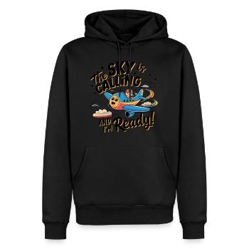 My First Plane Ride The Sky Is Calling - Men's Premium Hoodie - black - Front - Nico (187cm) & Julia (174cm)