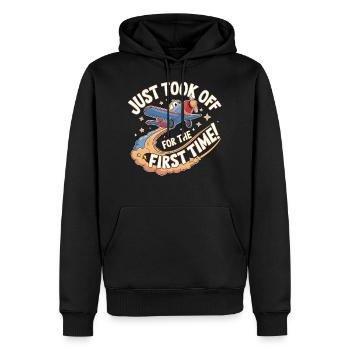 Just Took Off For My First Plane Ride - Men's Premium Hoodie - black - Front - Nico (187cm) & Julia (174cm)