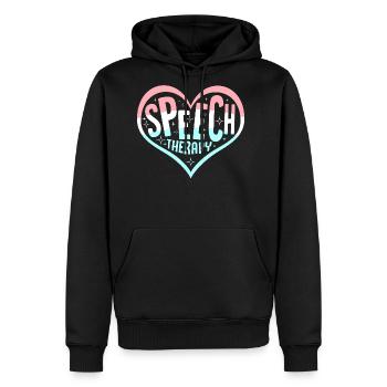 Speech Language Therapy Teacher - Men's Premium Hoodie - black - Front - Nico (187cm) & Julia (174cm)