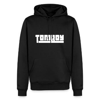 Tomboy Pour les filles Pretty Tomboy Femmes Femmes Femelles - Molleton à capuche Premium pour homme - noir - Devant - Nico (187cm) & Julia (174cm)