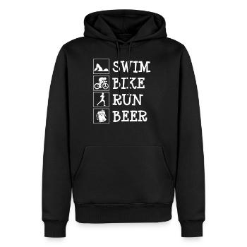 Triathlon - Men's Premium Hoodie - black - Front - Nico (187cm) & Julia (174cm)