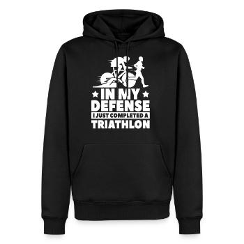 Triathlon - Men's Premium Hoodie - black - Front - Nico (187cm) & Julia (174cm)