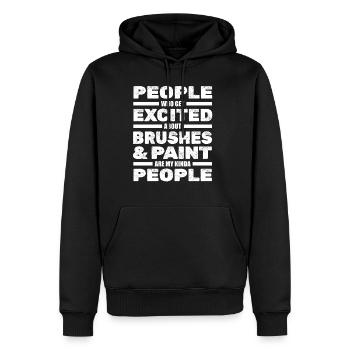 Painter - Men's Premium Hoodie - black - Front - Nico (187cm) & Julia (174cm)