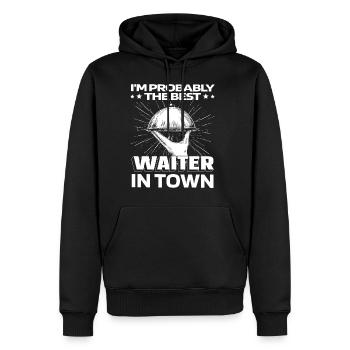 Waiter Waitress Funny - Men's Premium Hoodie - black - Front - Nico (187cm) & Julia (174cm)