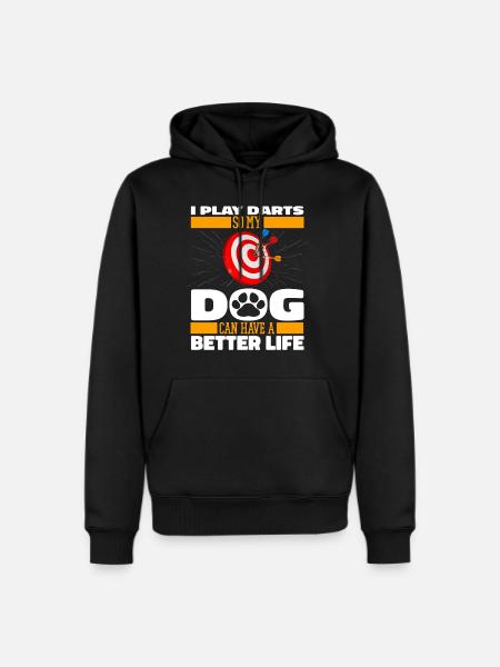Darting Darts Dog - Men's Premium Hoodie - black