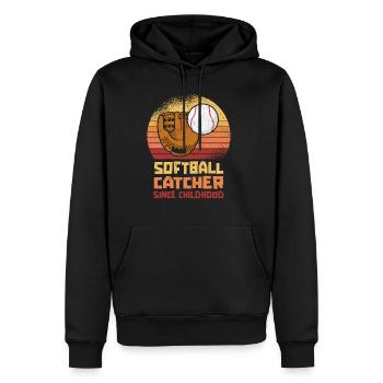 Softball - Men's Premium Hoodie - black - Front - Nico (187cm) & Julia (174cm)