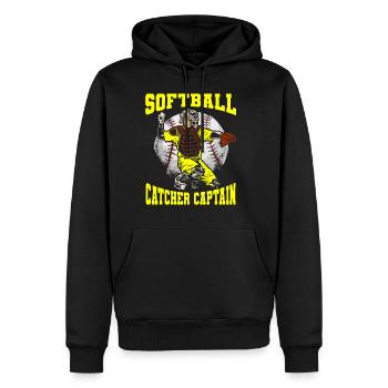 Softball - Men's Premium Hoodie - black - Front - Nico (187cm) & Julia (174cm)