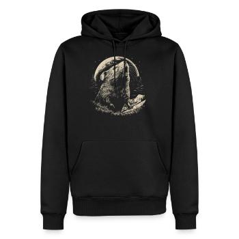 Guinea Pig Cavy Moon - Men's Premium Hoodie - black - Front - Nico (187cm) & Julia (174cm)