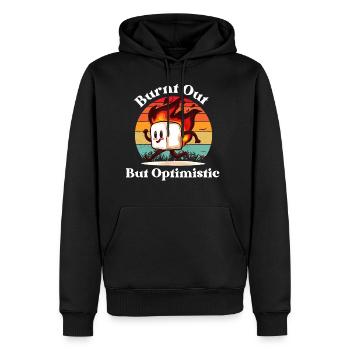 Burnt Out But Optimistic Sunset - Men's Premium Hoodie - black - Front - Nico (187cm) & Julia (174cm)
