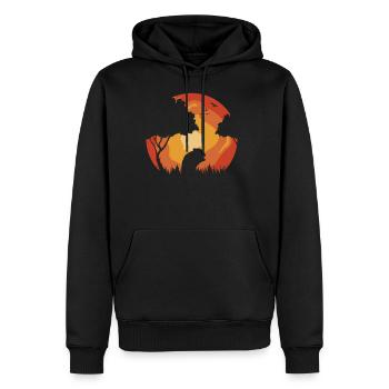 Guinea Pig Cavy Sunset - Men's Premium Hoodie - black - Front - Nico (187cm) & Julia (174cm)