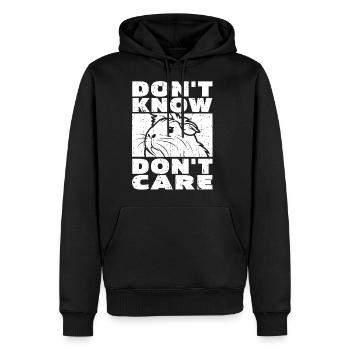 Guinea Pig Cavy Funny Dont Know Dont Care - Men's Premium Hoodie - black - Front - Nico (187cm) & Julia (174cm)
