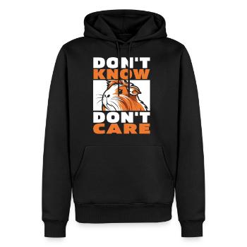 Guinea Pig Cavy Funny Dont Know Dont Care - Men's Premium Hoodie - black - Front - Nico (187cm) & Julia (174cm)