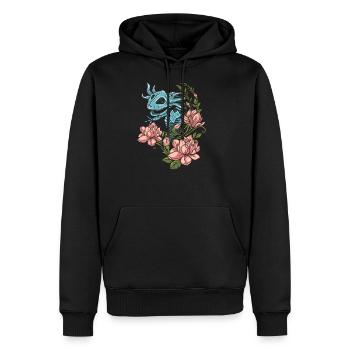 Axolotl Salamander Floral Skeleton Flower Animal - Men's Premium Hoodie - black - Front - Nico (187cm) & Julia (174cm)