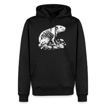 Guinea Pig Cavy Floral Skeleton Flower Animal - Men's Premium Hoodie - black - Front - Nico (187cm) & Julia (174cm)
