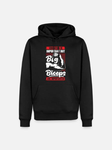 Funny Bodybuilding Biceps Fitness Bodybuilder Gift - Men's Premium Hoodie - black