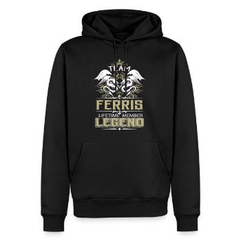 Ferris Name T Shirt - Ferris Dragon Lifetime Membe - Men's Premium Hoodie - black - Front - Nico (187cm) & Julia (174cm)