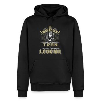 Tran Name T Shirt - Tran Eagle Lifetime Member Leg - Men's Premium Hoodie - black - Front - Nico (187cm) & Julia (174cm)