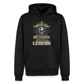 Messiah Name T Shirt - Messiah Eagle Lifetime Memb - Men's Premium Hoodie - black - Front - Nico (187cm) & Julia (174cm)
