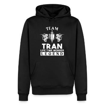 Tran Name T Shirt - Tran Legend Lifetime Member Gi - Men's Premium Hoodie - black - Front - Nico (187cm) & Julia (174cm)