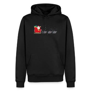 Mouse Santa Christmas Sleigh - Funny Mouse Xmas - Men's Premium Hoodie - black - Front - Nico (187cm) & Julia (174cm)