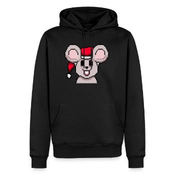Mouse Pixelated Christmas - Funny Mouse Xmas - Men's Premium Hoodie - black - Front - Nico (187cm) & Julia (174cm)