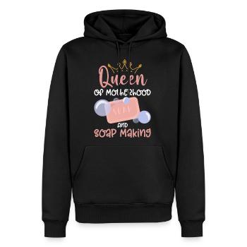 Queen Of Motherhood And Soap Making - Soap Making - Men's Premium Hoodie - black - Front - Nico (187cm) & Julia (174cm)