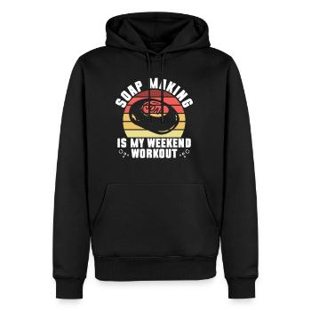 Soap Making Is My Weekend Workout - Soap Making - Men's Premium Hoodie - black - Front - Nico (187cm) & Julia (174cm)