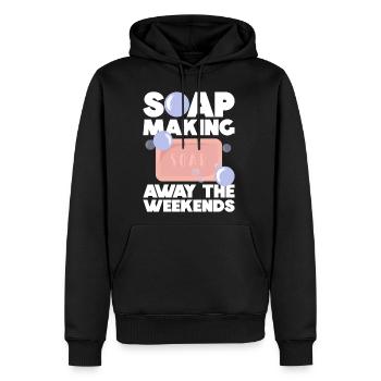 Soap Making Away The Weekends - Soap Making Soap - Men's Premium Hoodie - black - Front - Nico (187cm) & Julia (174cm)