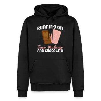 Running On Soap Making And Chocolate - Soap Making - Men's Premium Hoodie - black - Front - Nico (187cm) & Julia (174cm)