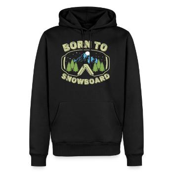 Born To Snowboard - Men's Premium Hoodie - black - Front - Nico (187cm) & Julia (174cm)