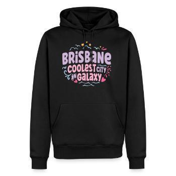 Brisbane Coolest Galaxy - Men's Premium Hoodie - black - Front - Nico (187cm) & Julia (174cm)