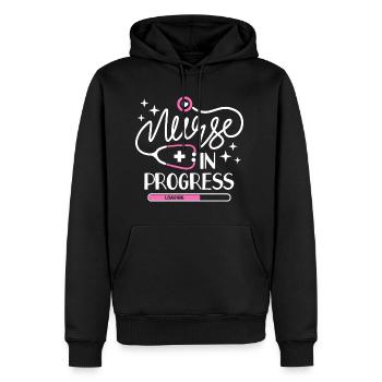 Nurse In Progress Future Nurse Life Nursing School - Men's Premium Hoodie - black - Front - Nico (187cm) & Julia (174cm)