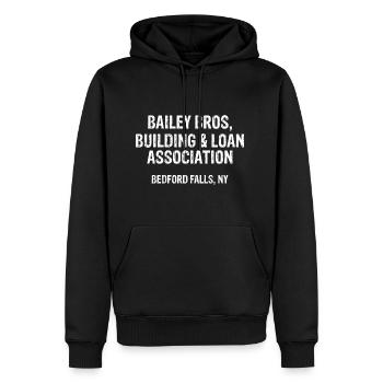 Bailey Bros Building And Loan Association - Men's Premium Hoodie - black - Front - Nico (187cm) & Julia (174cm)