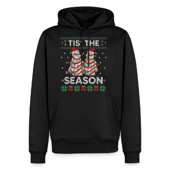 The Season Christmas Tree Cakes Debbie Becky Xmas - Men's Premium Hoodie - black - Front - Nico (187cm) & Julia (174cm)