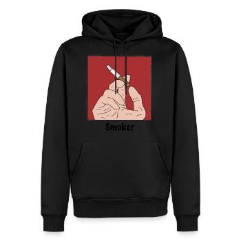 Smoker - Men's Premium Hoodie - black - Front - Nico (187cm) & Julia (174cm)