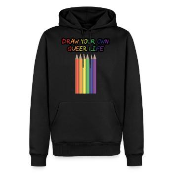 Draw Your Own Queer Life - Men's Premium Hoodie - black - Front - Nico (187cm) & Julia (174cm)