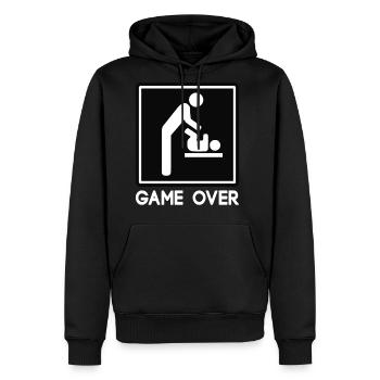 Game Over New Baby for Parent Dad - Men's Premium Hoodie - black - Front - Nico (187cm) & Julia (174cm)
