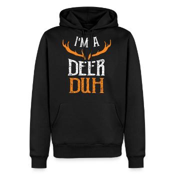 I'm A Deer Duh - Deer - Men's Premium Hoodie - black - Front - Nico (187cm) & Julia (174cm)