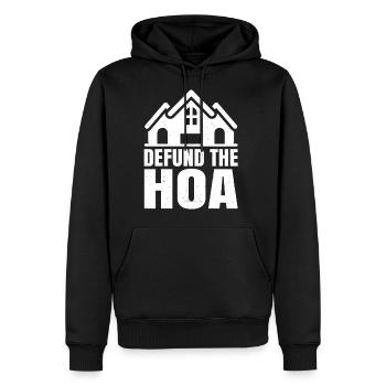 Homeowners Association Funny Saying Defund The Hoa - Men's Premium Hoodie - black - Front - Nico (187cm) & Julia (174cm)