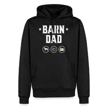 Barn Dad Equestrian Premium - Men's Premium Hoodie - black - Front - Nico (187cm) & Julia (174cm)